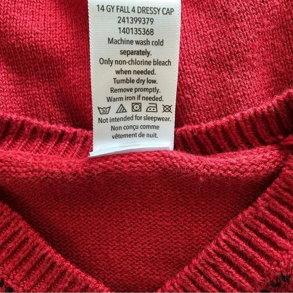 Gymboree Red Argyle V-Neck Sweater 2T Cotton Acrylic Blend‎ Kids